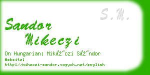 sandor mikeczi business card